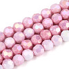 Anti-Tarnish Electroplate Glass Beads Strands X-EGLA-T021-6mm-15-04-1