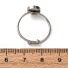 Adjustable 304 Stainless Steel Cuff Ring Components STAS-D372-08P-02-3