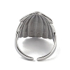304 Stainless Steel Shell Shape Open Cuff Ring for Women RJEW-Z037-01P-3