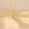 Moon Brass Micro Pave Clear Cubic Zirconia Pendant Necklaces FS-WGD2E00-01-1