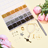 Iron Open Jump Rings & Lobster Claw Clasps & Brass Rings & Iron Beading Tweezers Finding Kits DIY-YW0017-54-4