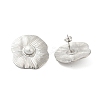 304 Stainless Steel Shell Pearl Flower Stud Earrings for Women EJEW-U020-21P-1