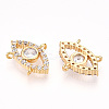 Brass Pave Clear Cubic Zirconia Charms KK-N254-170G-2