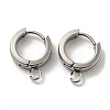 Tarnish Resistant 201 Stainless Steel Huggie Hoop Earrings Findings STAS-A167-01S-P-1