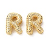 Rack Plating Brass Micro Pave Cubic Zirconia Slide Charms KK-C084-34G-R-1
