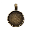 Flat Round Alloy Pendant Cabochon Settings LS-PALLOY-N0088-28AB-NF-1
