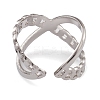 Non-Tarnish 304 Stainless Steel Criss Cross Open Cuff Rings for Women LS-RJEW-G285-72P-3