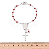 Glass Beads Rosary Bracelets BJEW-A032-04P-02-3