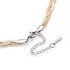 5MM 304 Stainless Steel Braided Herringbone Chain Necklaces NJEW-N058-04GPRG-2