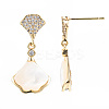 Brass Micro Pave Clear Cubic Zirconia Dangle Stud Earring KK-S356-353-NF-2