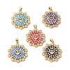 Brass Micro Pave Cubic Zirconia Pendants KK-K385-075G-1