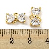 Brass Clear Cubic Zirconia Connector Charms KK-G490-10G-3