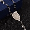 Non-Tarnish Crucifix Cross Stainless Steel Rosary Bead Necklaces X-NJEW-O096-27-4