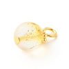Frosted Spray Painted Foil Glass Beads PALLOY-JF00808-6