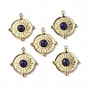 PVD Vacuum Plating 201 Stainless Steel Natural Lapis Lazuli Pendants STAS-C064-VC889-1