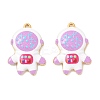 304 Stainless Steel Enamel Pendants STAS-Q119-05G-03-1
