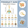 20Pcs 10 Colors Glass Bead with Alloy Pendant Decorations HJEW-TAC0110-3
