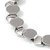 Non-Tarnish 201 Stainless Steel Flat Round Link Chain Bracelets for Women Men BJEW-I316-08B-P-2