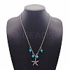 Alloy Starfish Pendant Necklace with Cable Chains JN5194-1-1