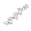 Rack Plating Brass Micro Pave Cubic Zirconia Pendants KK-F881-01P-2