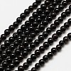Natural Black Onyx Round Bead Strands G-A130-2mm-K04-1