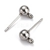 304 Stainless Steel Ball Post Stud Earring Findings X-STAS-Z035-01P-H-1