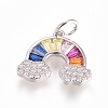Brass Micro Pave Cubic Zirconia Pendants ZIRC-G166-26-2