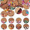 16Pcs 8 Colors Transparent Resin & Walnut Wood Pendants RESI-TA0002-10-1