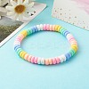 Handmade Polymer Clay Beads Stretch Bracelets for Kids BJEW-JB06487-02-2