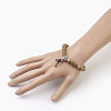Natural Dyed Round Sandalwood Beads Stretch Bracelets BJEW-JB03844-5