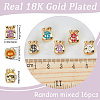 16Pcs Rack Plating Real 18K Gold Plated Brass Enamel Beads FIND-SC0001-76-2