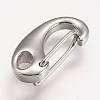 Tarnish Resistant 304 Stainless Steel Push Gate Snap Keychain Clasp Findings LS-STAS-F083-06P-1