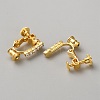 Brass Micro Pave Cubic Zirconia Clip-on Earring Findings KK-WH20017-001G-2