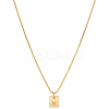 1Pc Stainless Steel Letter Rectangle Pendant Necklaces NJEW-LP0001-34W-G-1