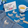 9Pcs Gleit & Rhinestone Embroider Self-adhesion Thread Iron on/Sew On Patches PATC-FG0003-57-4