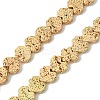 Electroplated Natural Lava Rock Beads Strands G-H303-A09-LG01-1
