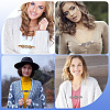 4Pcs 4 Styles Rectangle Zinc Alloy & Iron & Rhinestone Cardigan Clips AJEW-GF0010-43-5
