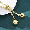Round Brass Slider Lariat Necklaces for Women NJEW-G162-05G-2