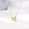 304 Stainless Steel Bowknot Pendant Necklaces for Women ZL7242-1-1