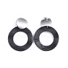 PU Leather Dangle Stud Earrings EJEW-JE03294-01-2