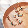2 Sets 2 Styles Colorful Rhinestone Moon & Star Asymmetrical Earrings EJEW-FI0001-22-7