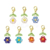 7Pcs 7 Colors Glass Pendants Decorations HJEW-MZ00249-2