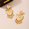 Valentine's Day Alloy Rhinestone Dangle Stud Earrings WG89787-01-4