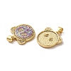 Brass Micro Pave Cubic Zirconia with Synthetic Opal Pendants KK-D096-22G-2