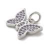 Rack Plating Brass Micro Pave Cubic Zirconia Pendants KK-K392-42P-2