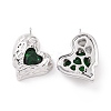 Brass Micro Pave Green Cubic Zirconia Pendants KK-E068-VC453-1