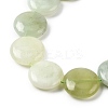Natural Flat Round Xiuyan Jade Beads Strands G-L245-03B-4