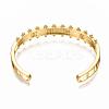 Brass Micro Pave Clear Cubic Zirconia Cuff Bangles BJEW-N302-006B-NF-2