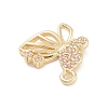 Brass Pave Clear Cubic Zirconia Pendants KK-Z061-08G-01-2