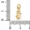 Brass Micro Pave Clear Cubic Zirconia Charms KK-Q040-04B-G-3